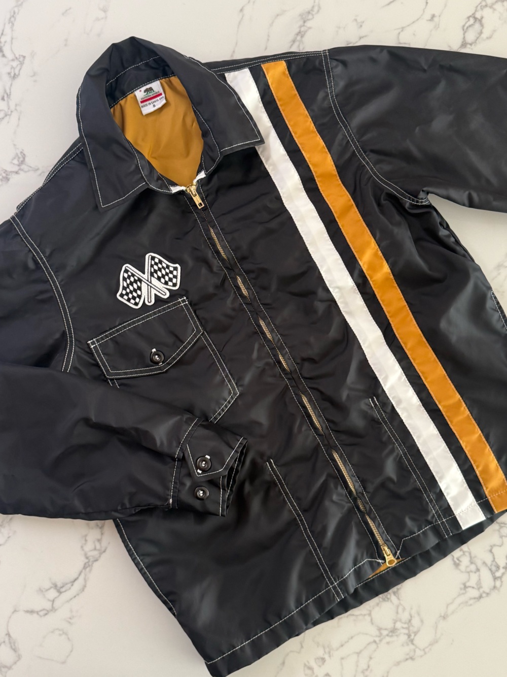Birdwell Racing Jacket - Black / Bone / Gold - Size Small - Picture 1 of 3